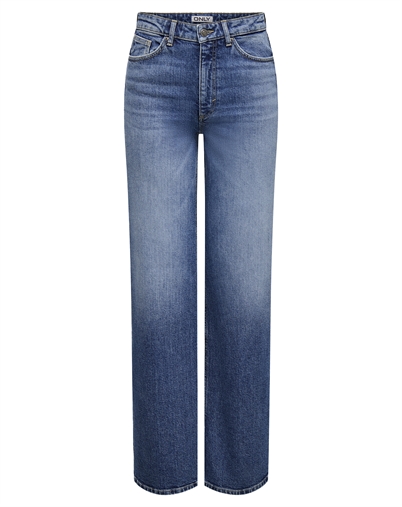 Only - ONLJuicy HW Wide DOT330 Jeans - Dark Blue Denim